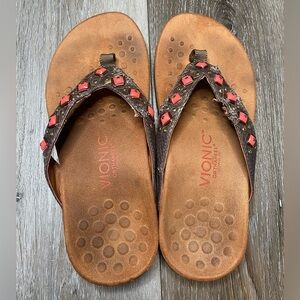 Vionic With Orthaheel Technology Flip Flop Sandal Size 6 Wide Floriana